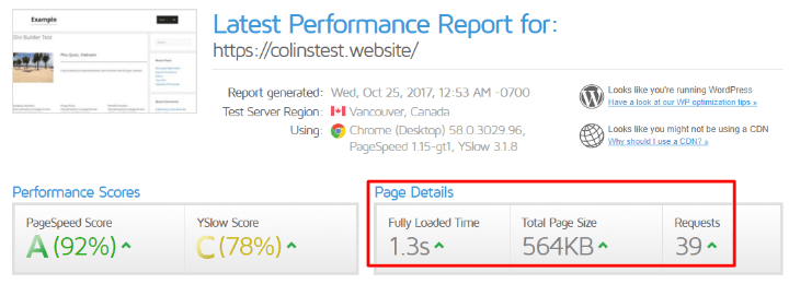 بررسی سرعت وب‌سایت دارای پلاگین WP Fastest Cache